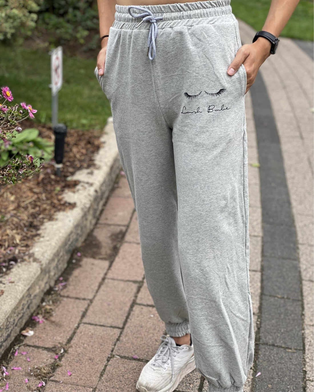 ULTRA SOFT #LASHBABE CROP TANK + SWEAT PANT SET - GREY