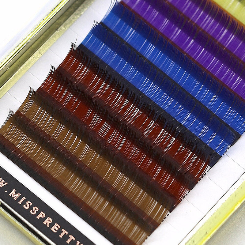 Rainbow lash trays mixed coloured  c curl